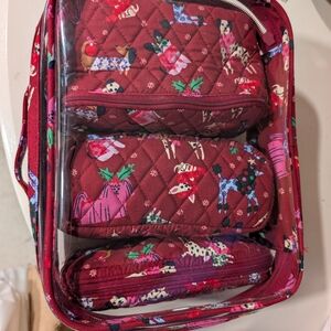 Vera Bradley Four-piece Travel Toiletries Set - Holiday Hounds